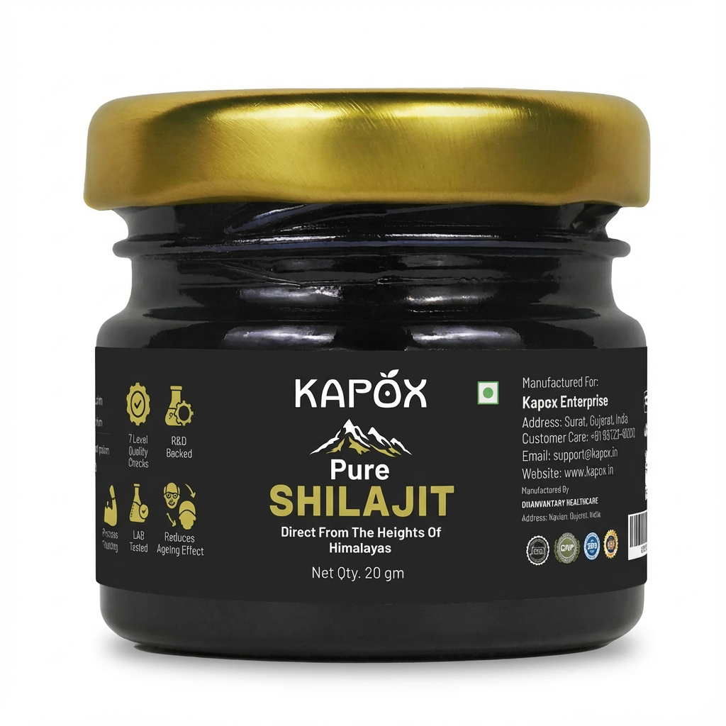 Kapox Himalayan Shilajit Gold Resin | Boosts Energy, Stamina & Strength | Grade A Pure Shilajit – 20g