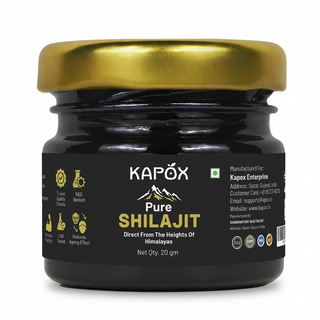 Kapox Himalayan Shilajit Gold Resin | Boosts Energy, Stamina & Strength | Grade A Pure Shilajit – 20g