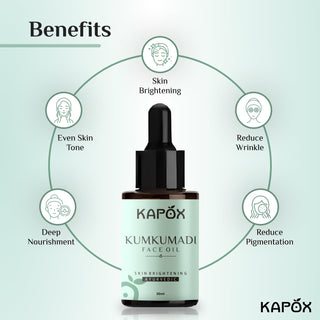 Ayurvedic Kumkumadi Thailam, Skin Brightening, Oil, Toned Glow Enriched With Saffron & Sandalwood, 100% Chemical Free & Natural, 30ml