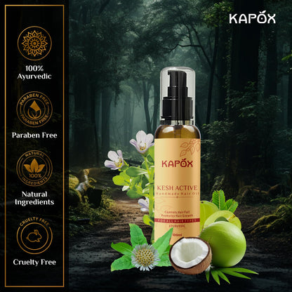 Kesh Active Handmade Hair Oil 100 ml Hair Fall Control and Hair Growth with Bringharaj & Coconut Oil - Comb Applicator Bottle for Men & Women