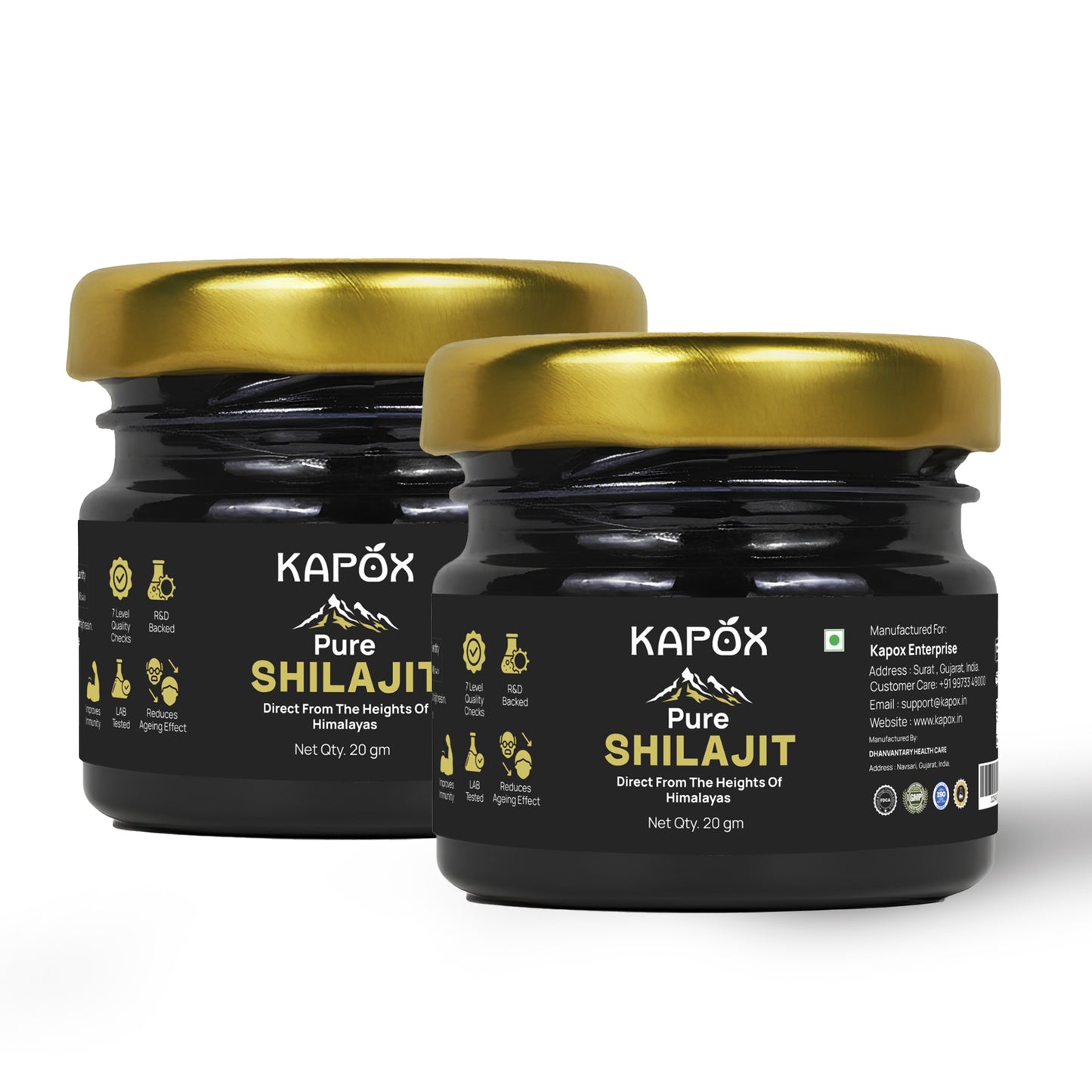 Kapox Himalayan Shilajit Gold Resin | Boosts Energy, Stamina & Strength | Grade A Pure Shilajit – 20g